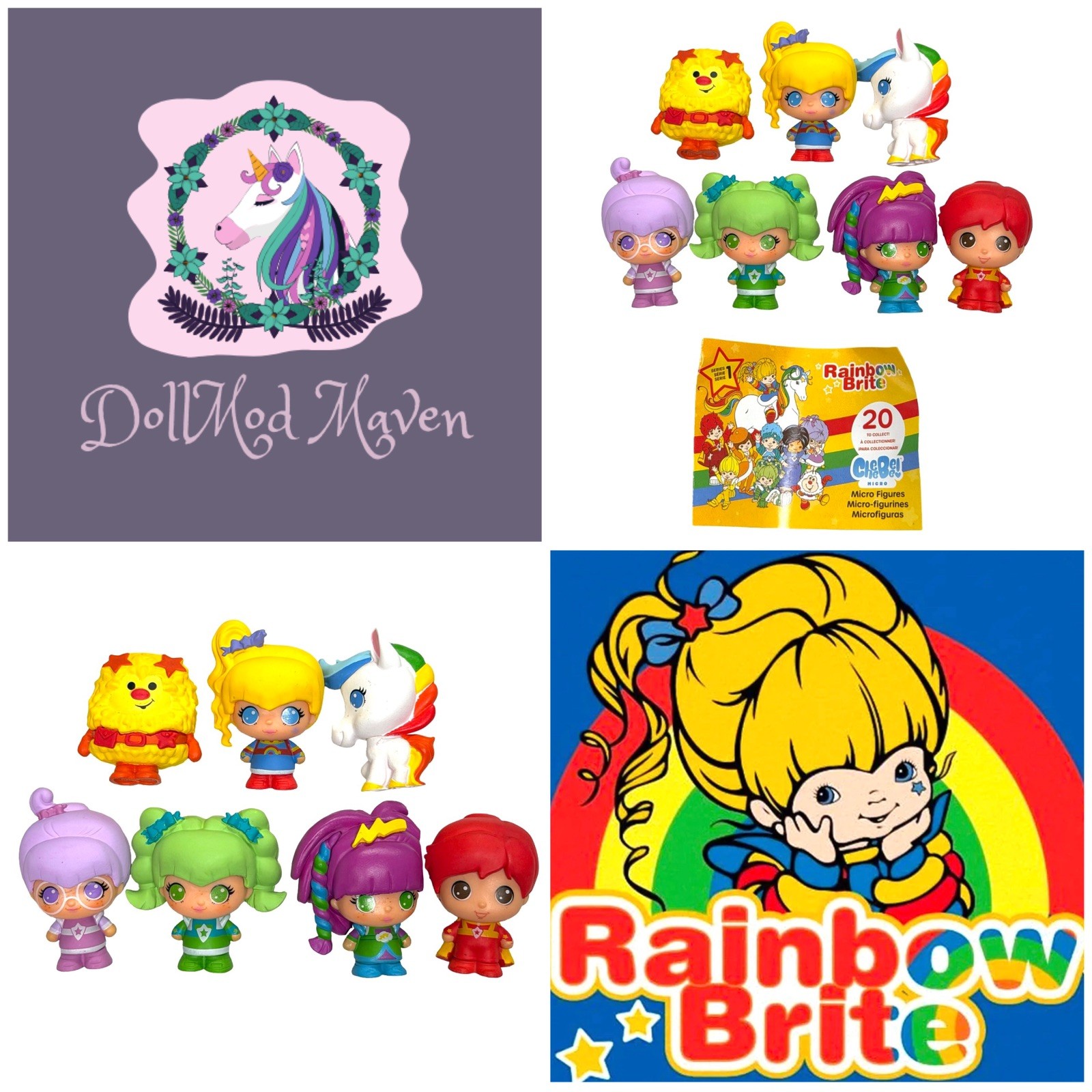 DollMod Maven🦄 RAINBOW BRITE CheeBee Micro Figures Lot Loyal Subjects Set