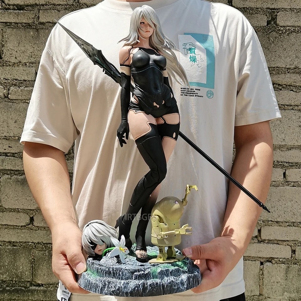 GIANT FIGURE 46cm NieR:Automata YoRHa A2 2B PVC Figure Statue With 3 Heads