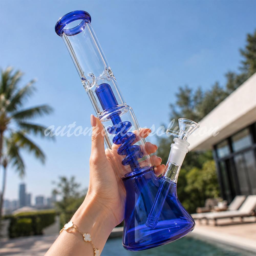12″ Heavy Duty Glass Bong Glass Water Pipe Smoking Tobacco Pipe Beaker 14MM Bowl