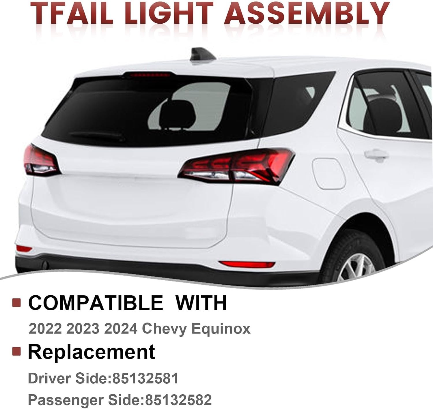 LED Tail lights Assembly Right Outer Compatible with 2022 2023 Chevy Equinox …