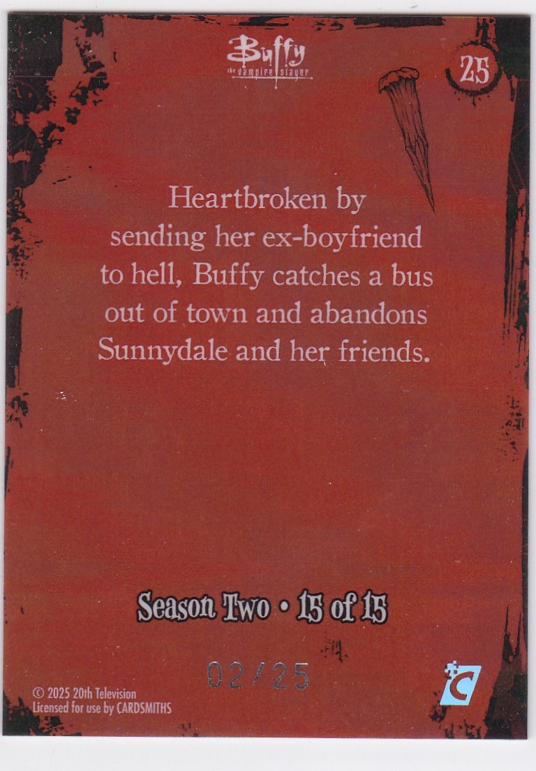 2025 CardSmiths Buffy the Vampire Slayer RED CRACKED ICE #25 GILES #02/25