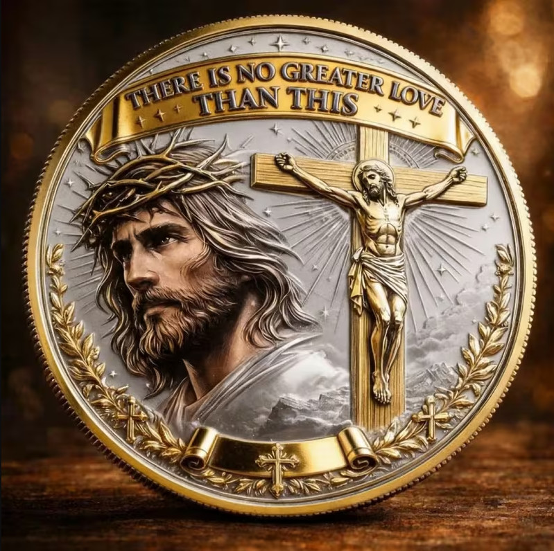 There Is No Greater Love Than This–He Is Risen Gospel Relief Commemorative Token