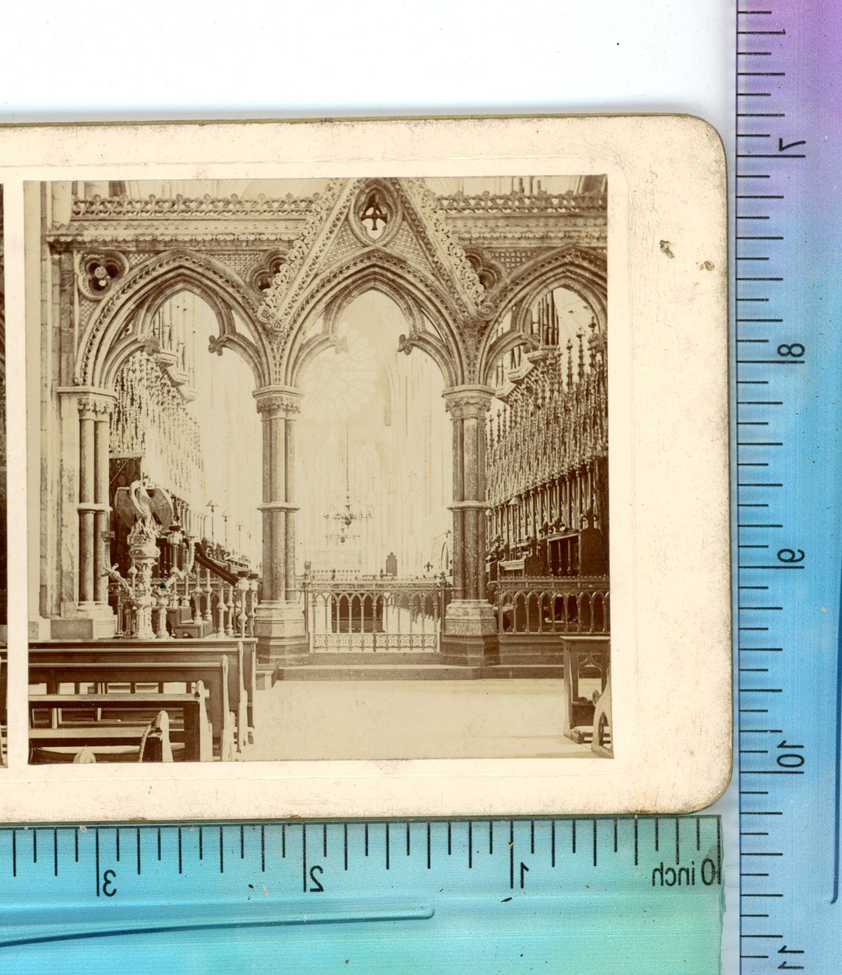 Durham Cathedral Screen & Choir England Stereoview c1880