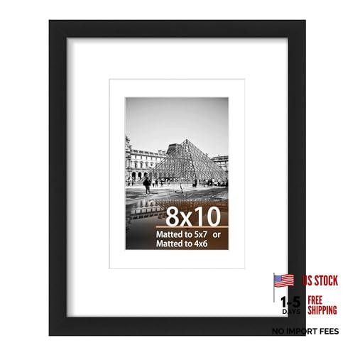 8×10 Picture Frame Display Photo 5×7 and 4×6 8X10 Engineered Wood Black(MDF)