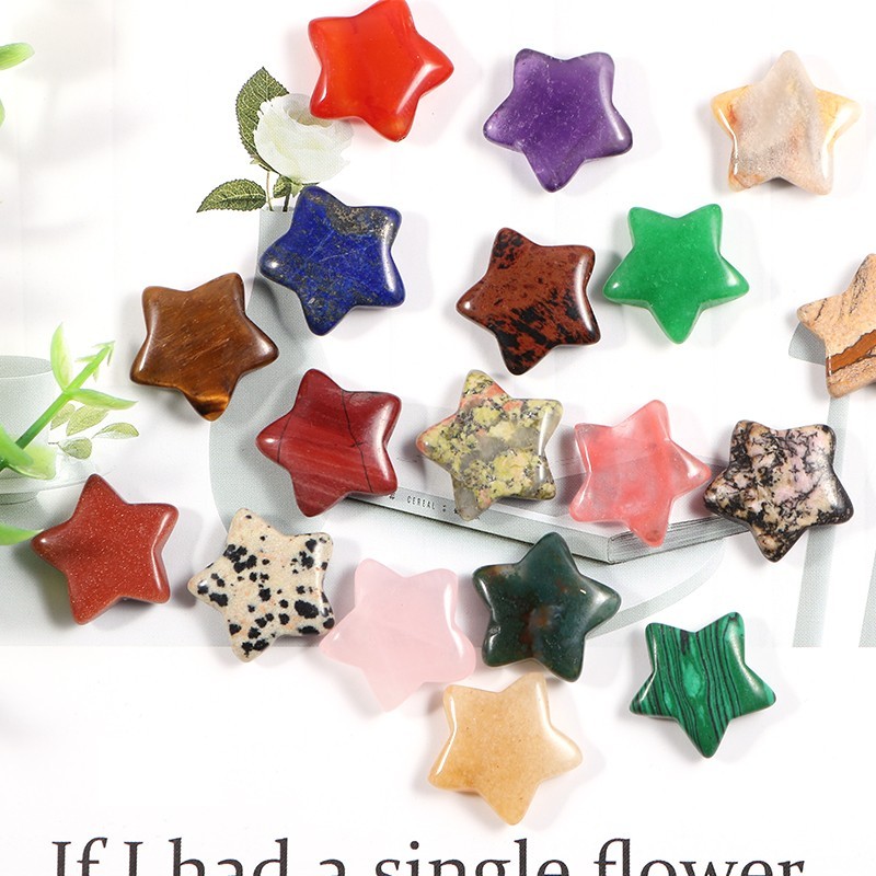 50pcs Charms Natural Star Crystal Stone Assorted Quartz Healing Reiki Gems Gift