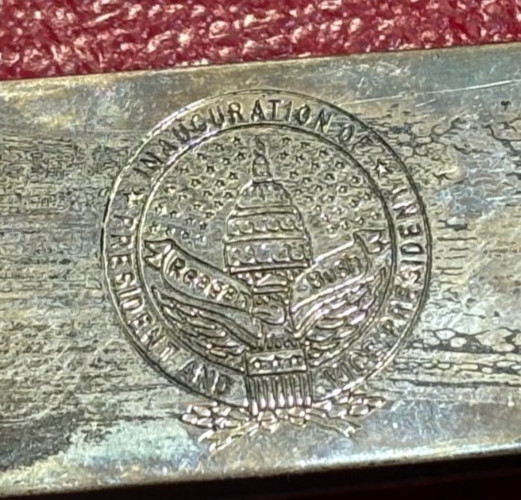 REAGAN / BUSH INAUGURATION 1-20-81 MONEY CLIP .925 STERLING SILVER 13.6 GRAMS-JL
