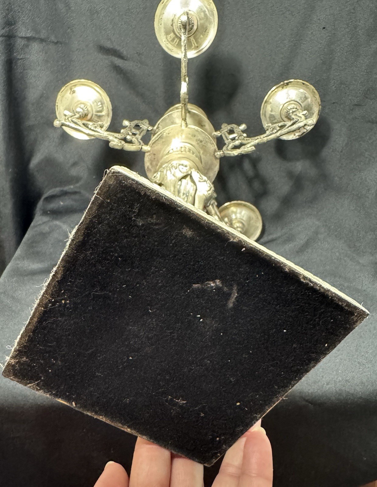 6 Candle Candelabra Silver-color Rams Head Design
