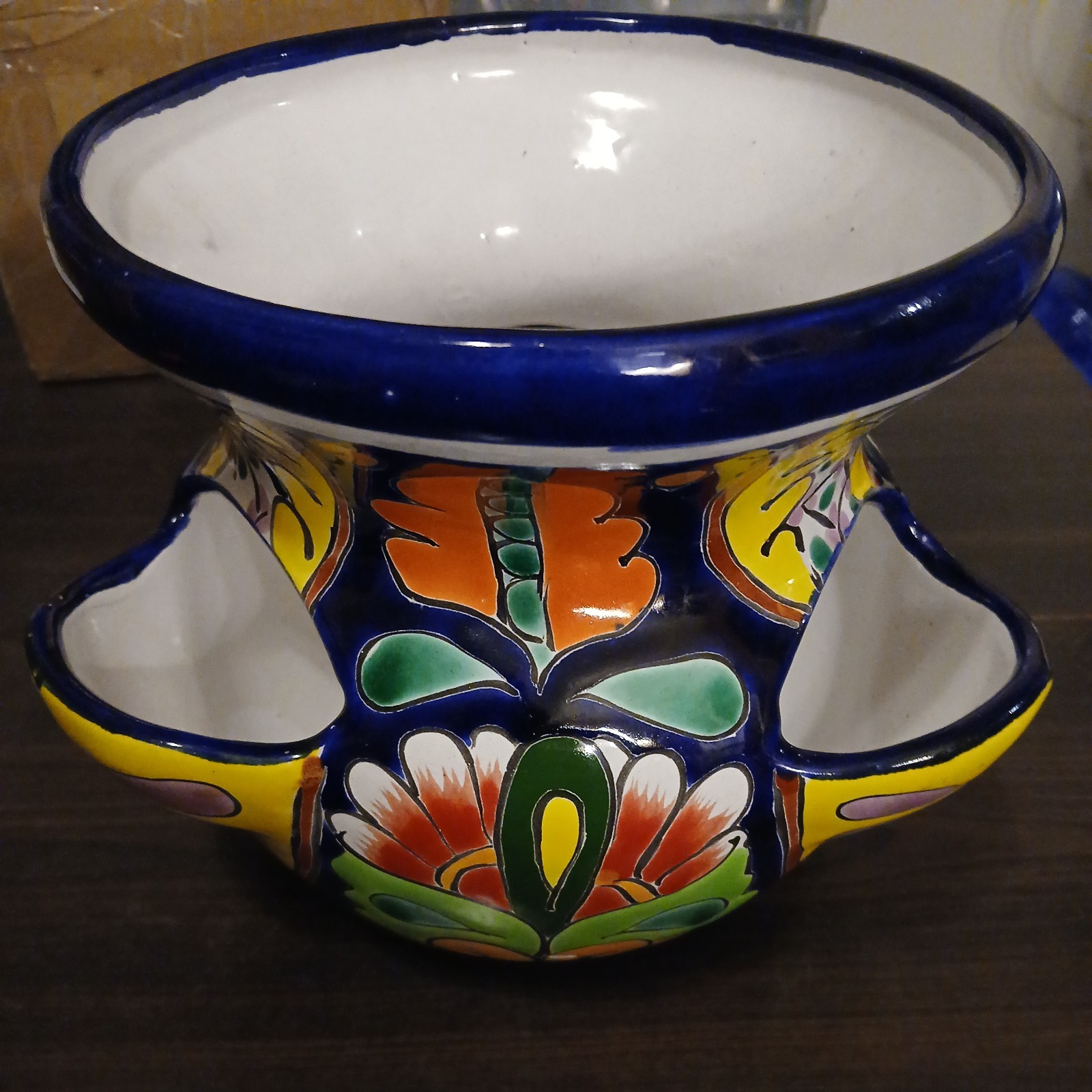 Talavera Strawberry Planter Pot Mexican Pottery Indoor Outdoor Home Decor skn