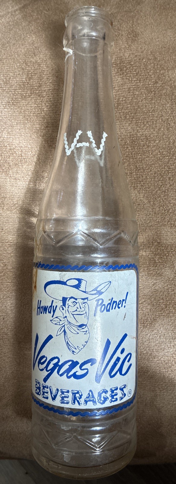 Vintage Vegas Vic Beverages Bottle Las Vegas Nevada RARE Soda 7up Pop