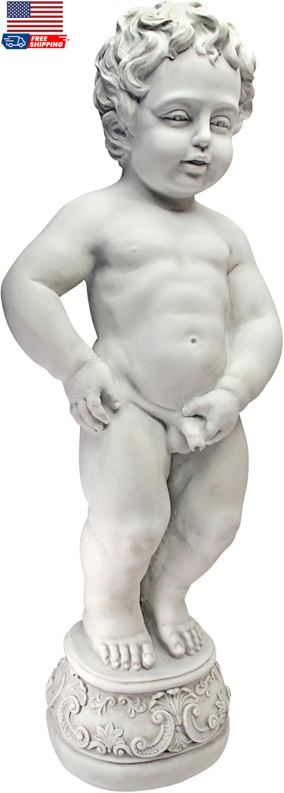 Peeing Boy Statue Outdoor Garden Antique Stone Finish Renaissance Sculpture