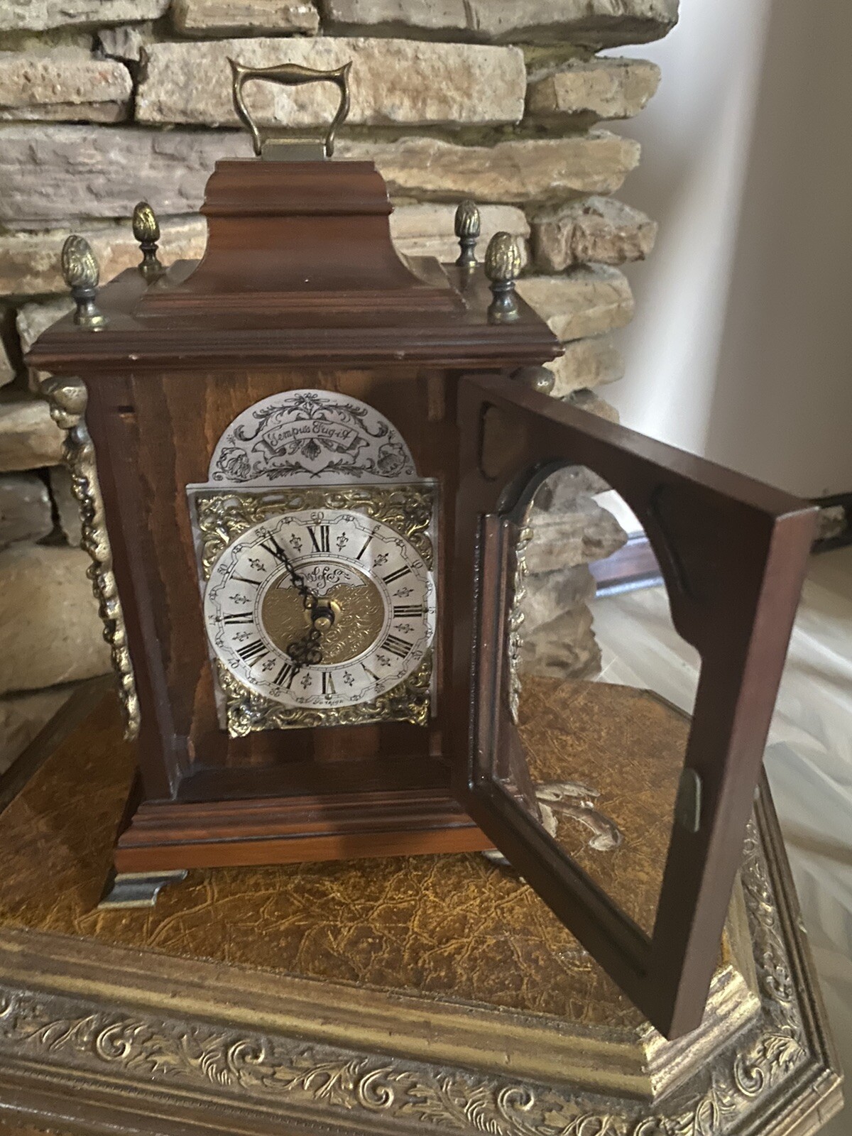 antique electromechanical mantel clock marked W oF S Foriegn