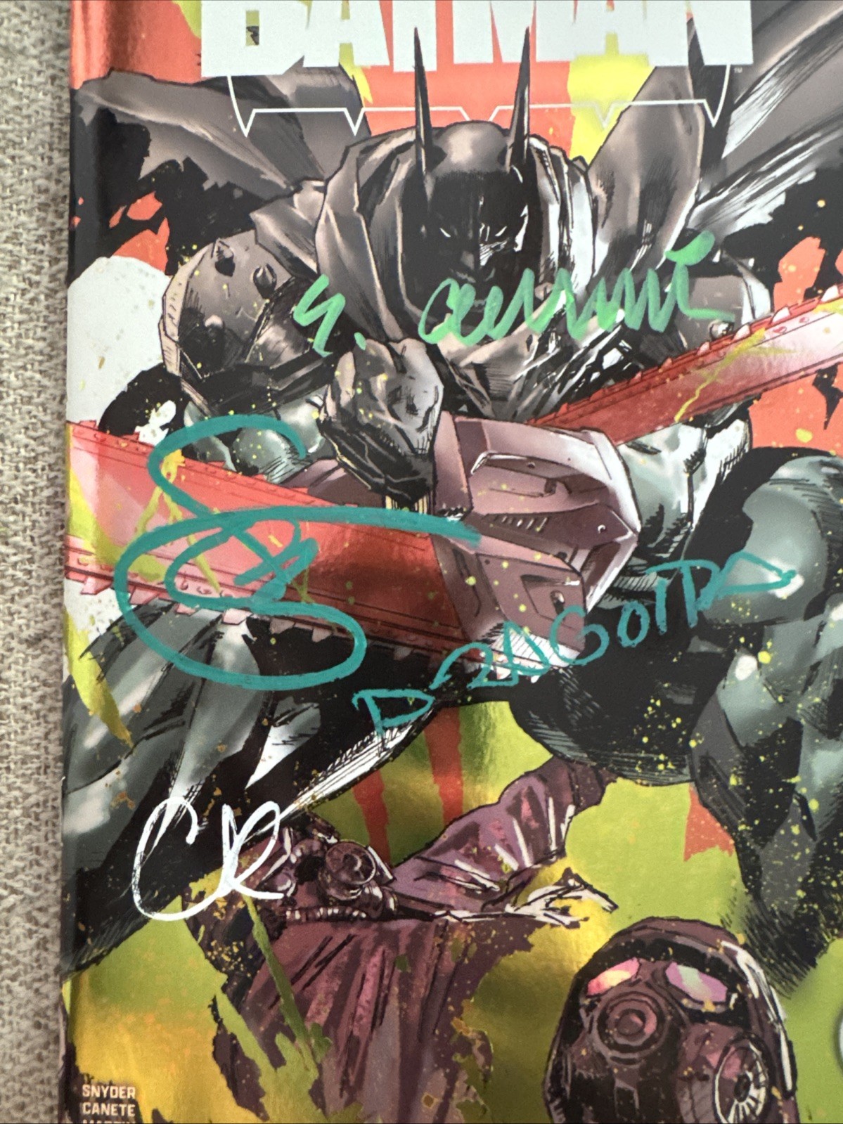 Absolute Batman #18 – Clay Mann Boyz Chainsaw Man GITD Foil 4X Signed COA NM