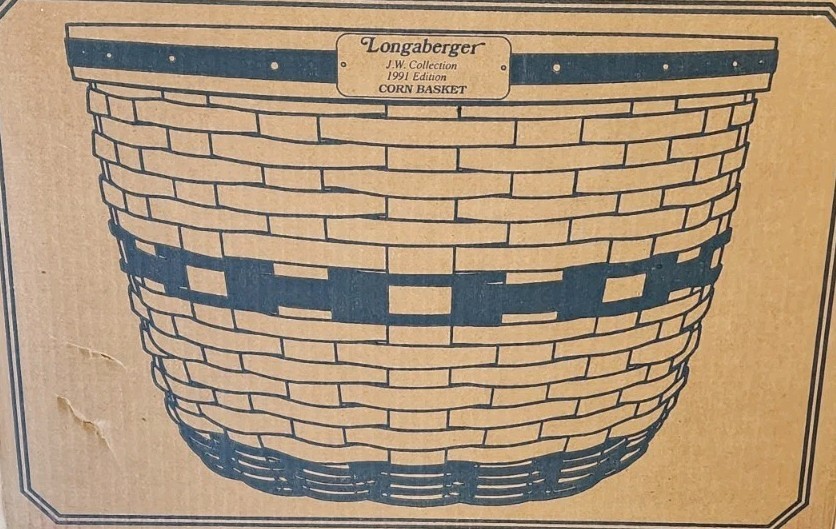 Longaberger JW Corn Basket 1991 Edition With Lid