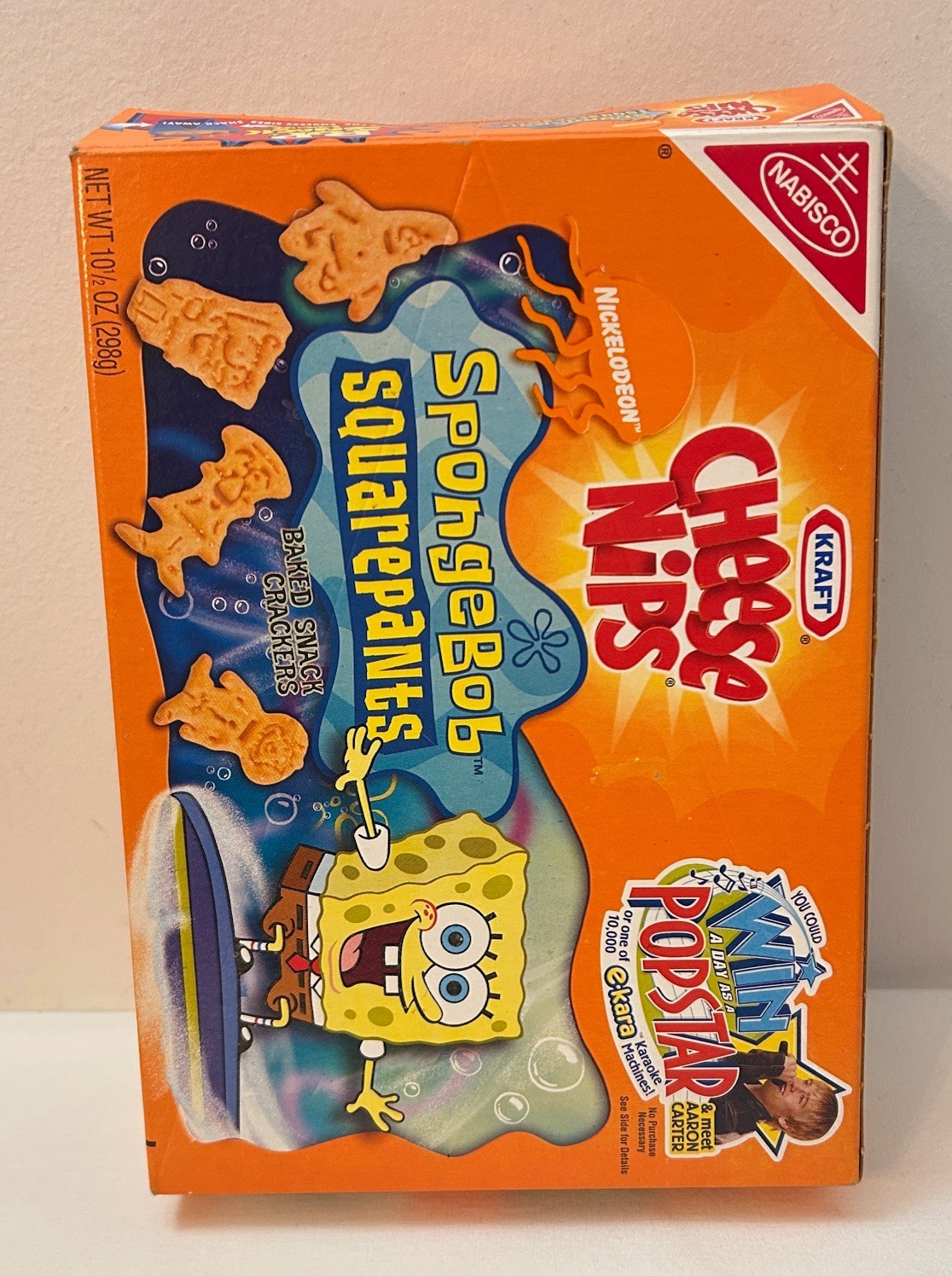 Vtg 2002 SpongeBob SquarePants Cheese Nips 10.5 oz. EMPTY BOX Nickelodeon B