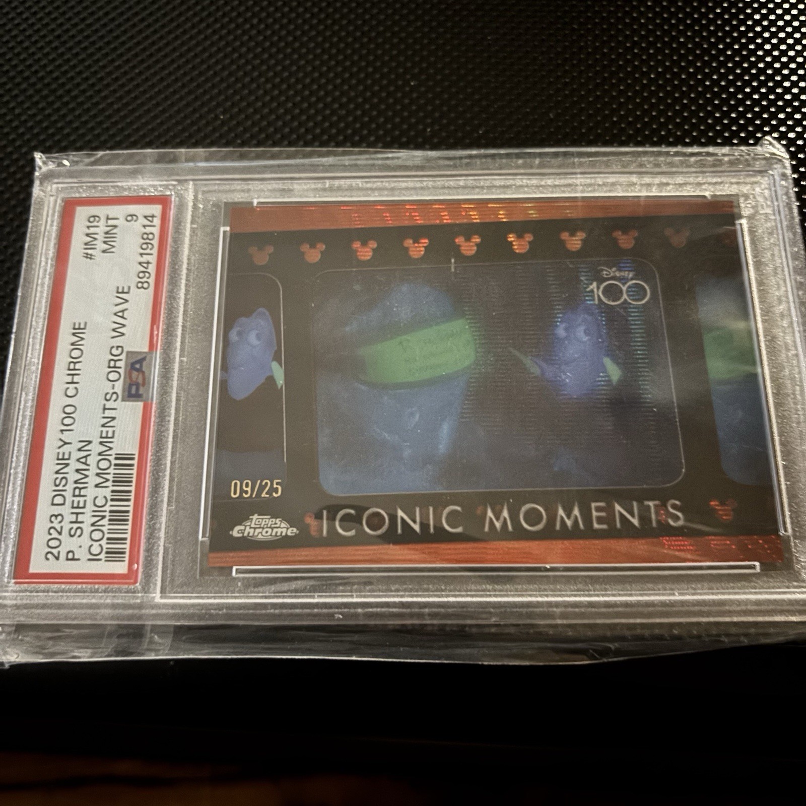 Topps 2023 Disney 100 Chrome P. Sherman Iconic Moments Org Wave IM19 PSA 9 /25