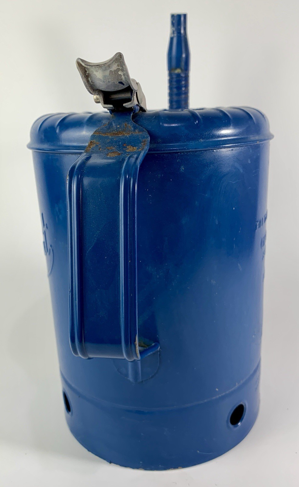 Vintage Blue SWINGSPOUT Oil Can – Gallon size w/Flex Spout Dispenser Nozzle