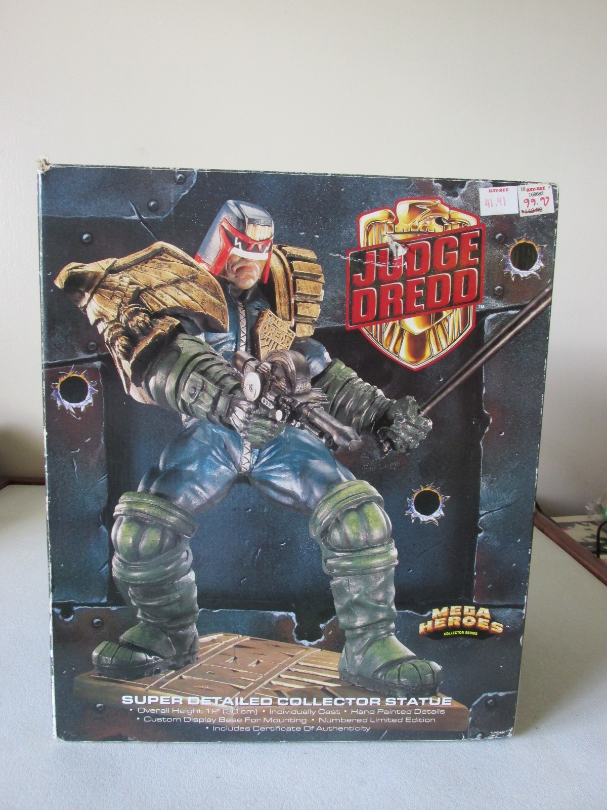 Judge Dredd Mega Heroes 12″ Collector Statue Rare! Stand #914 Cert Inc.