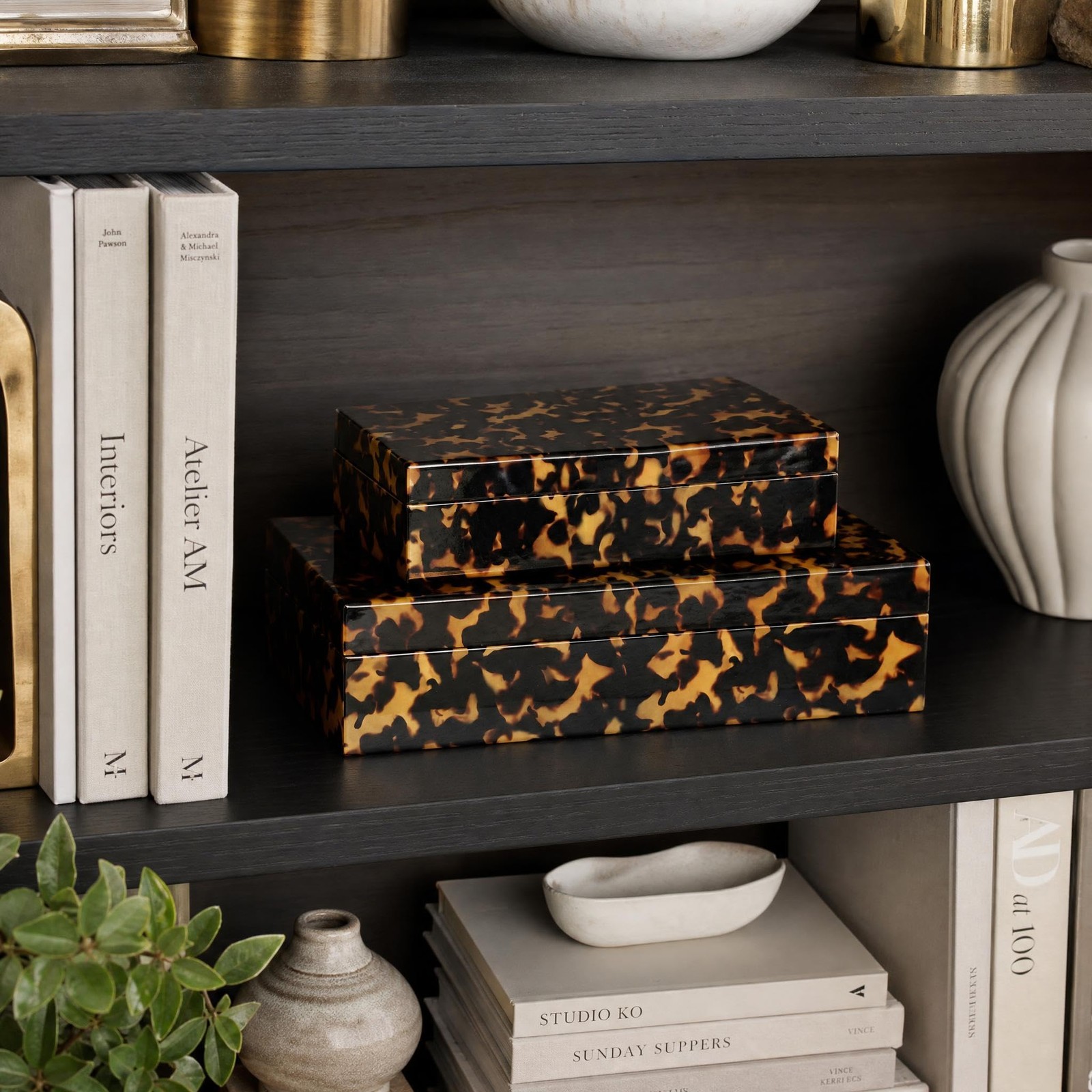 Decorative Storage Boxes with Lids – Set of 2 Beautiful Organizer Bins for Yo…