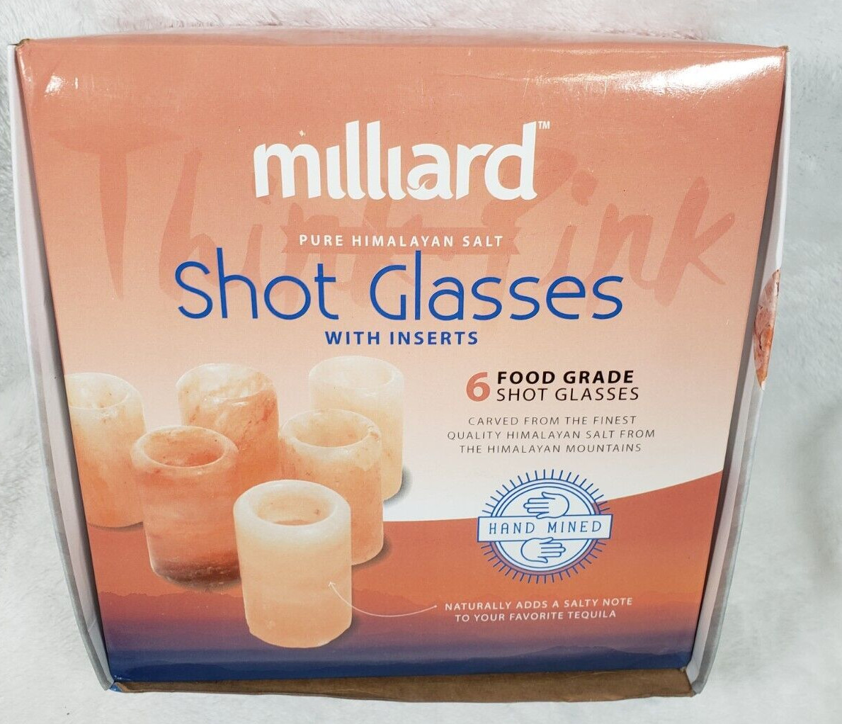 Milliard 6 Premium Pure Himalayan Salt Tequila Food Grade Shot Glasses