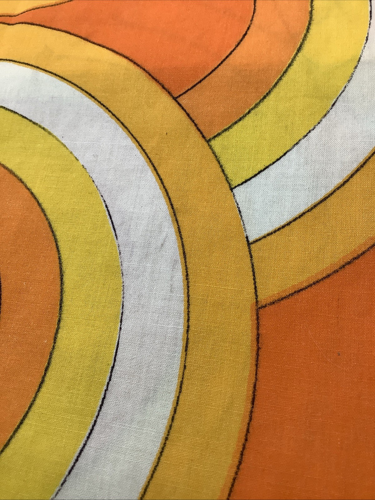 Pair Vintage 1970’s Vera N. Mod Orange Circles Extra-Large Pillowcases See Pics