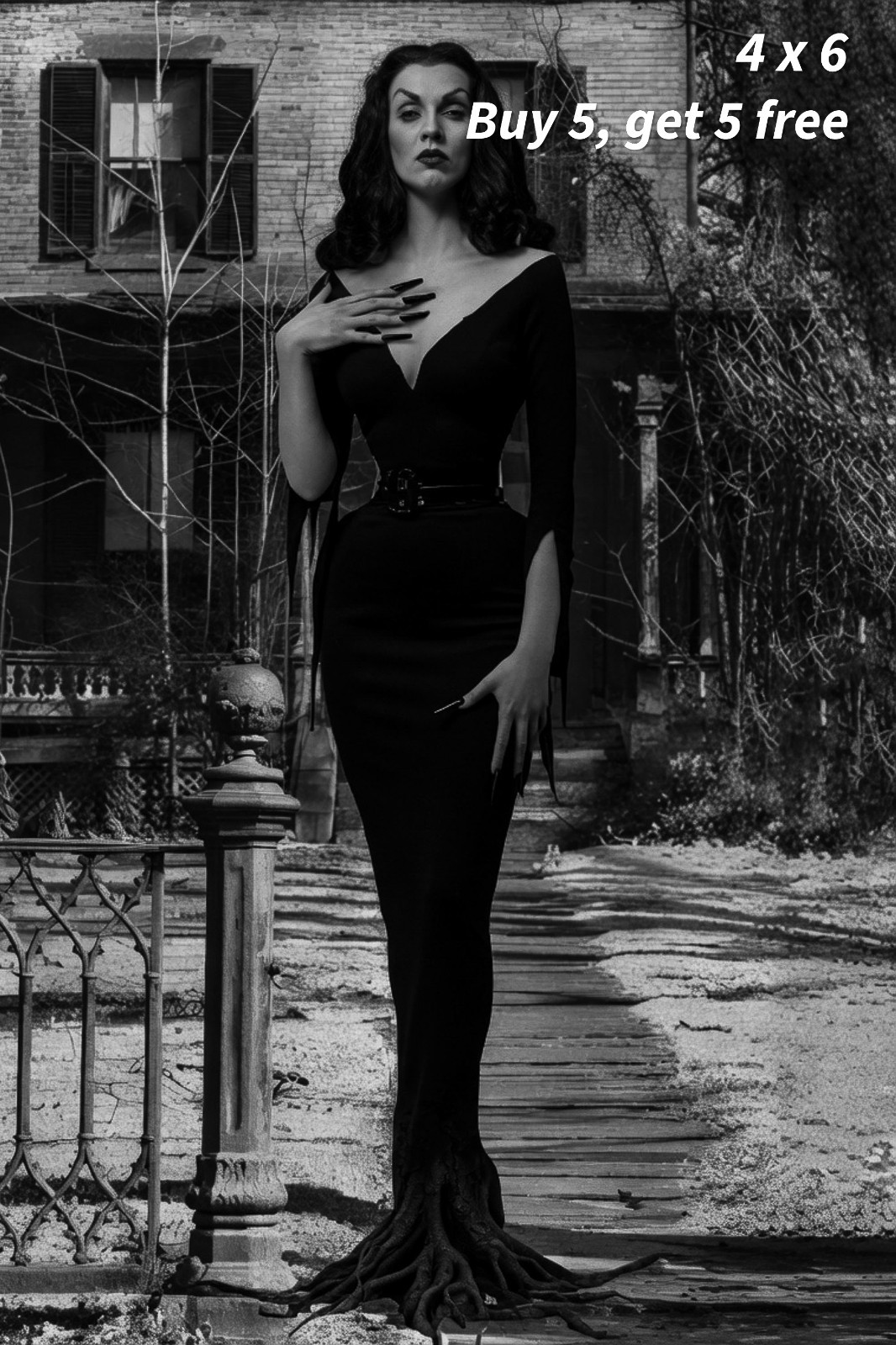 VAMPIRA – 4×6 Photo 🟣Dark Glamour Horror Hostess Studio Portrait Art