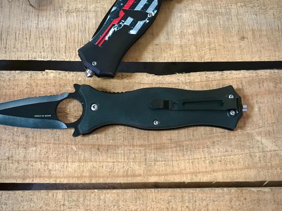 8.5″ Punisher Tactical Survival Spring Assisted Open Folding Pocket Knife