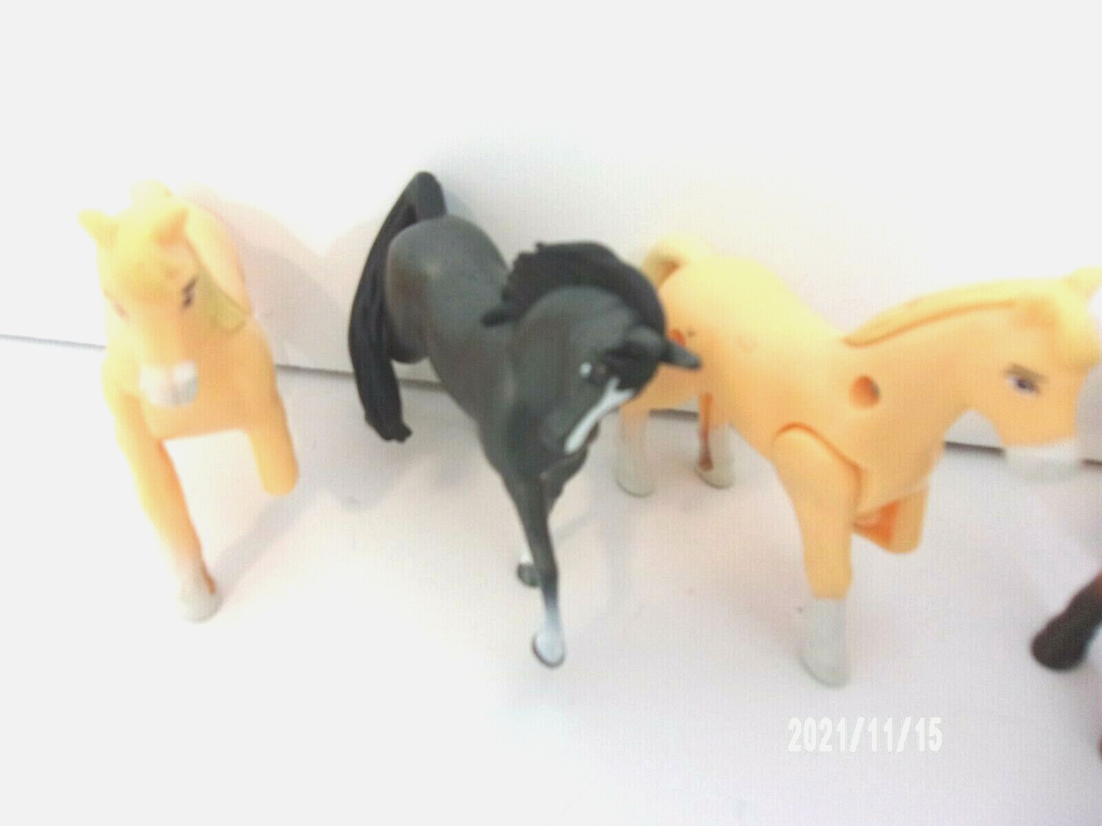 Toy Collectible Horse Figures Black Brown Cream Set Of 6 Plastic Toys IN STOCK