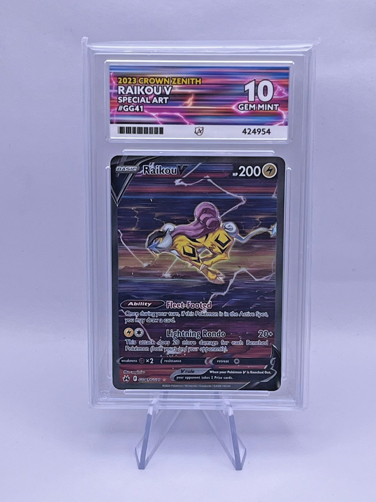Raikou V GG41/GG70 ACE 10 Crown Zenith Galarian Gallery Pokémon