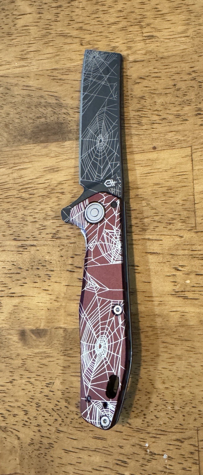 Customized Gerber Fastball – USA Made, Cleaver Blade, Spiderweb Laser marking