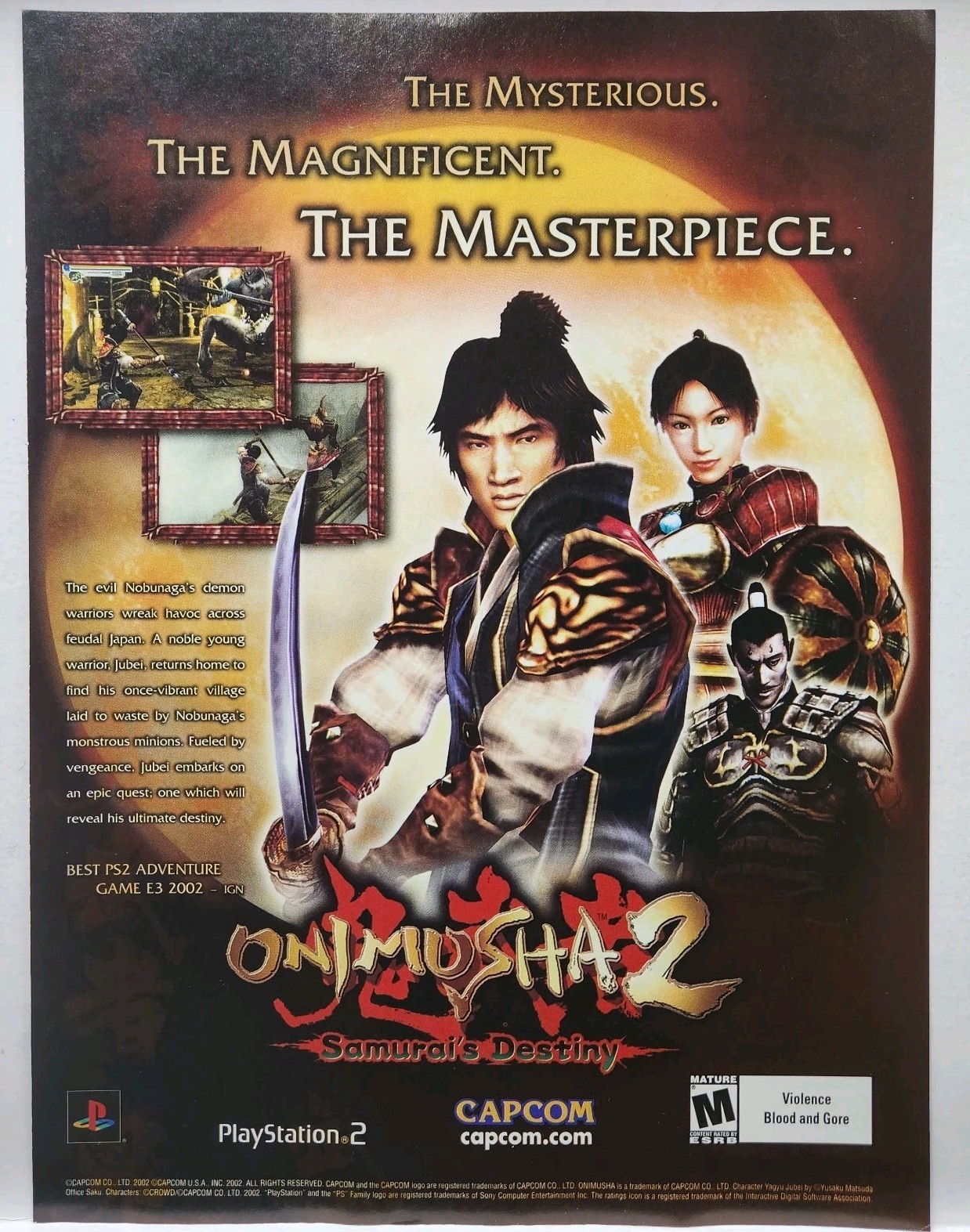 2002 Onimusha Samurai’s Destiny Sony Playstation 2 PS2 Print Ad Poster Promo Art