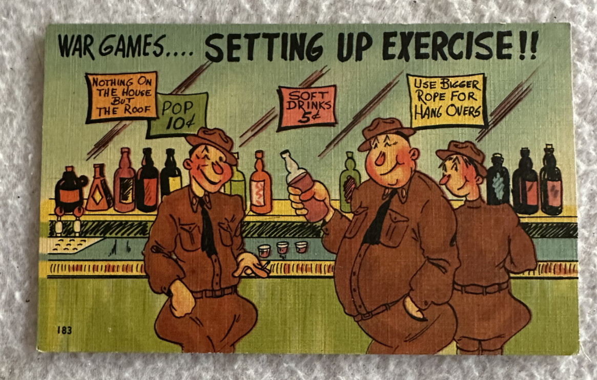 Vintage Post Cards from World War II Era (1939-1945) Humor Linen not Posted
