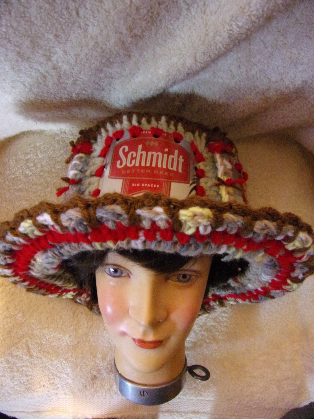 Schmidt Schmidts Beer Can Crochet Hat Cap