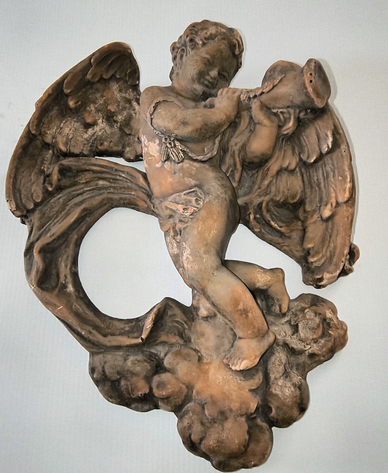 Cherub Angel Wall Indoor Outdoor Decor By Artstones Heavenly Delights USA 12″x16