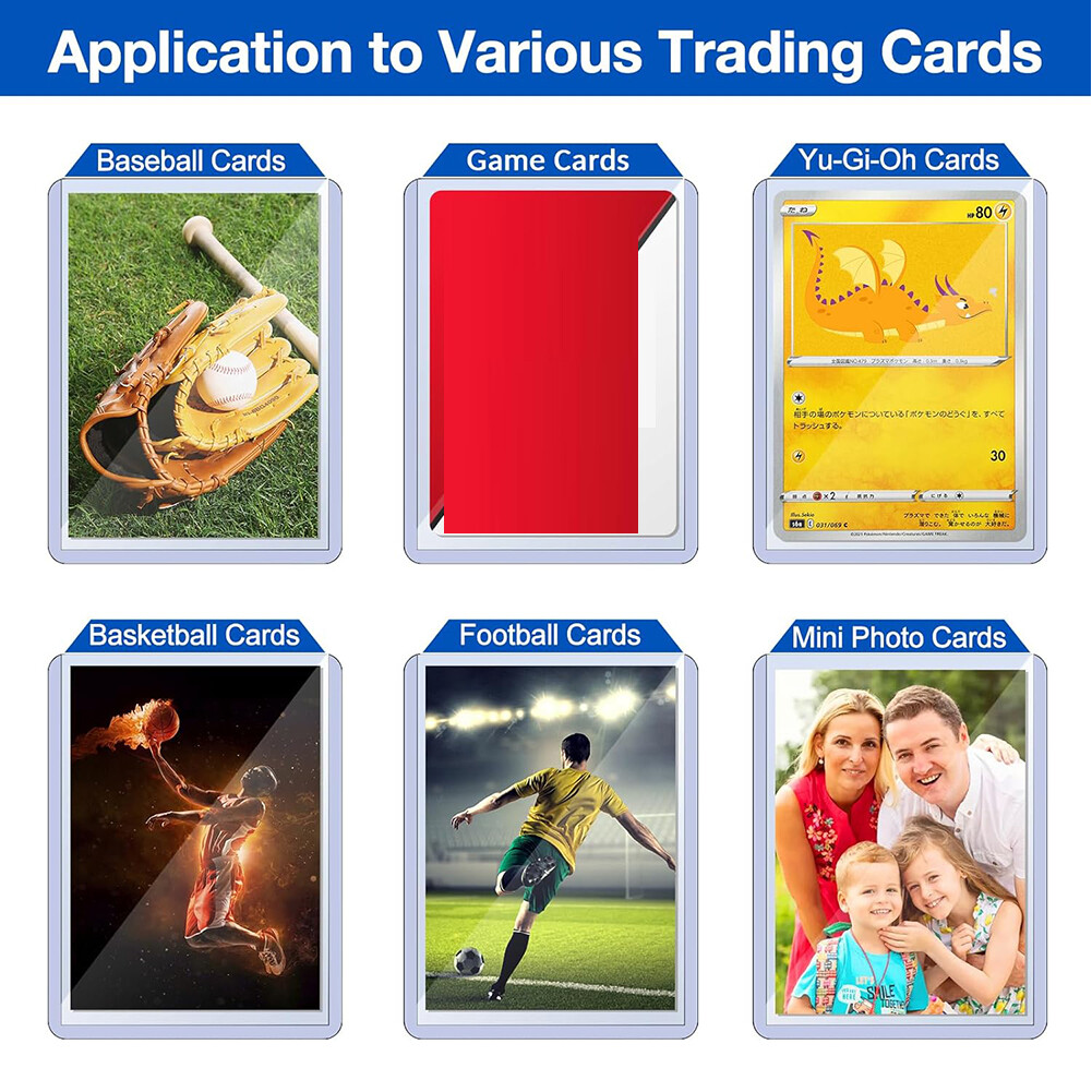 50Pcs 3″x4″ Topload Card Holder 35PT Hard Plastic Card Sleeves Trading Cards