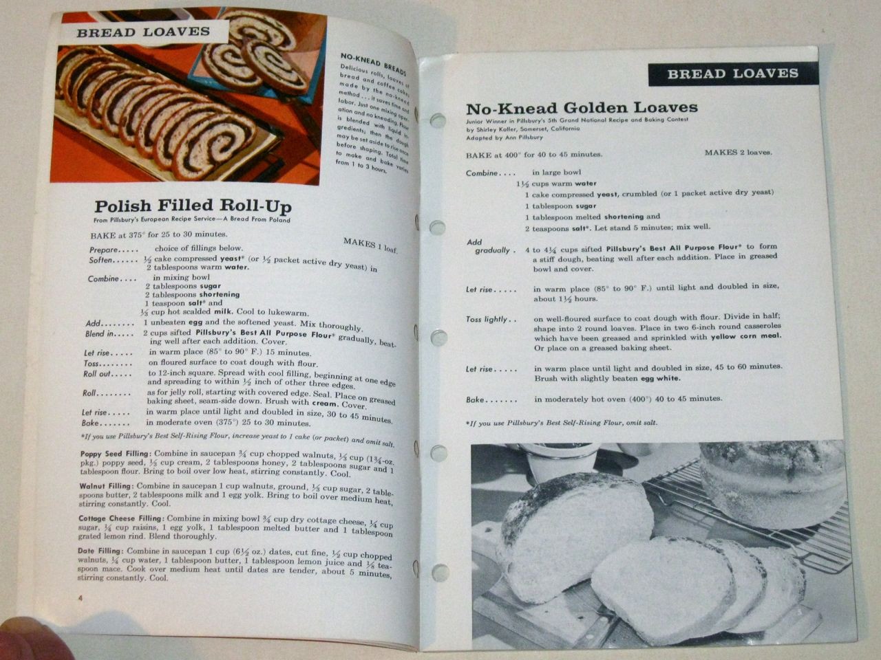 Vintage 1950s PILLSBURY’s Short-Cut Breads COOKBOOK! Advertising Recipe Booklet!