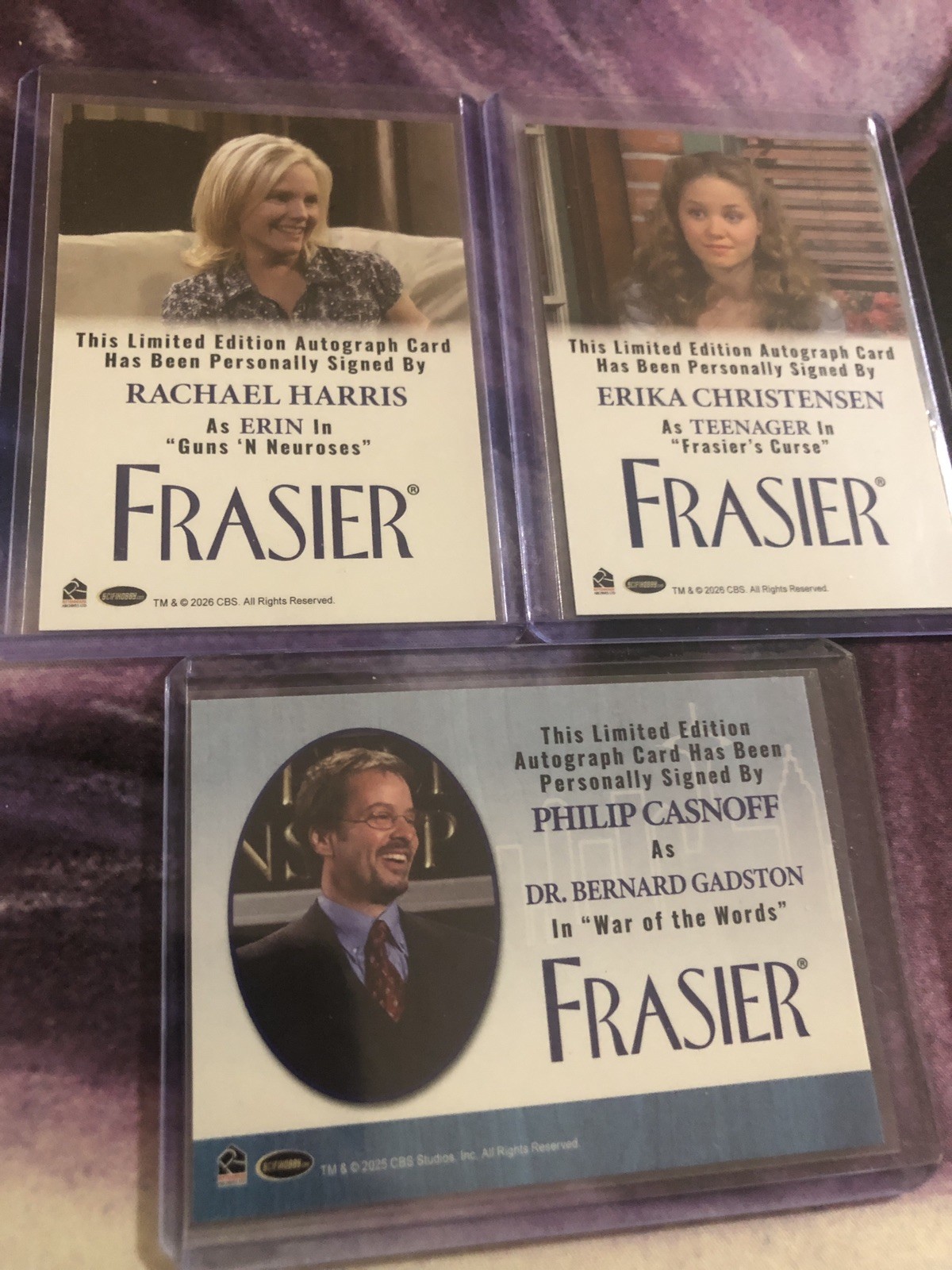 Rittenhouse Archives FRASIER Premier Ed Lot Of Three Autos Autographs Full Bleed