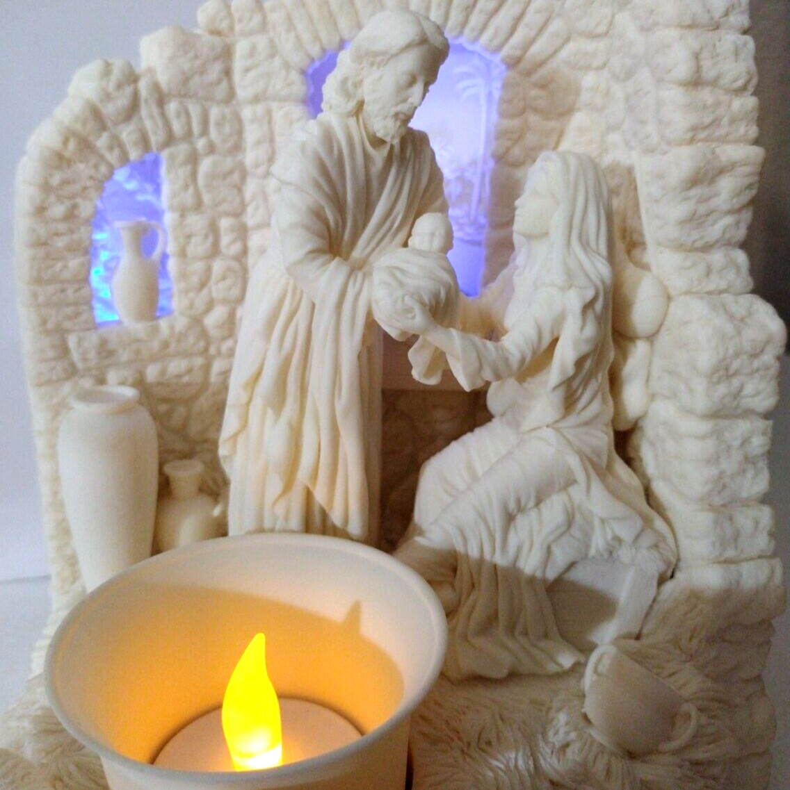 Mark Klaus Christmas Nativity Flameless Votive Lighted Decor Battery Operated