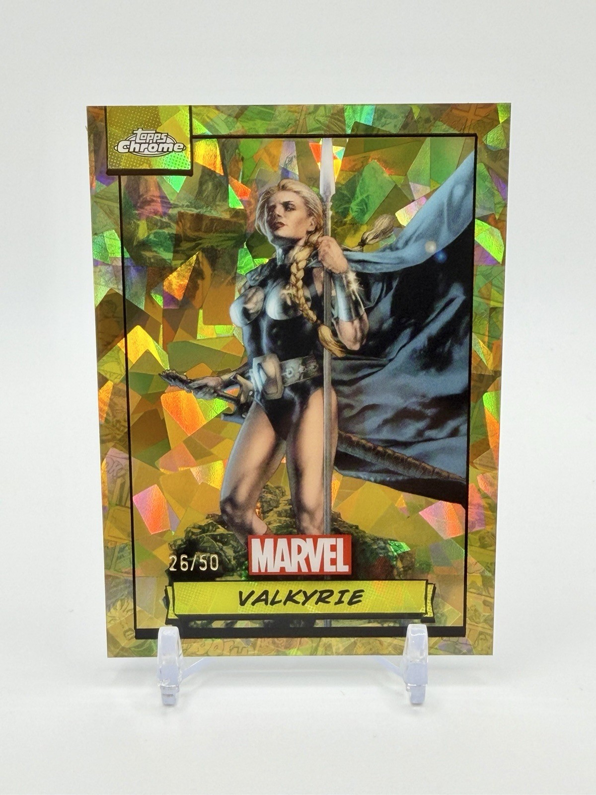 Valkyrie 2024 Topps Chrome Sapphire Marvel Gold /50 #94