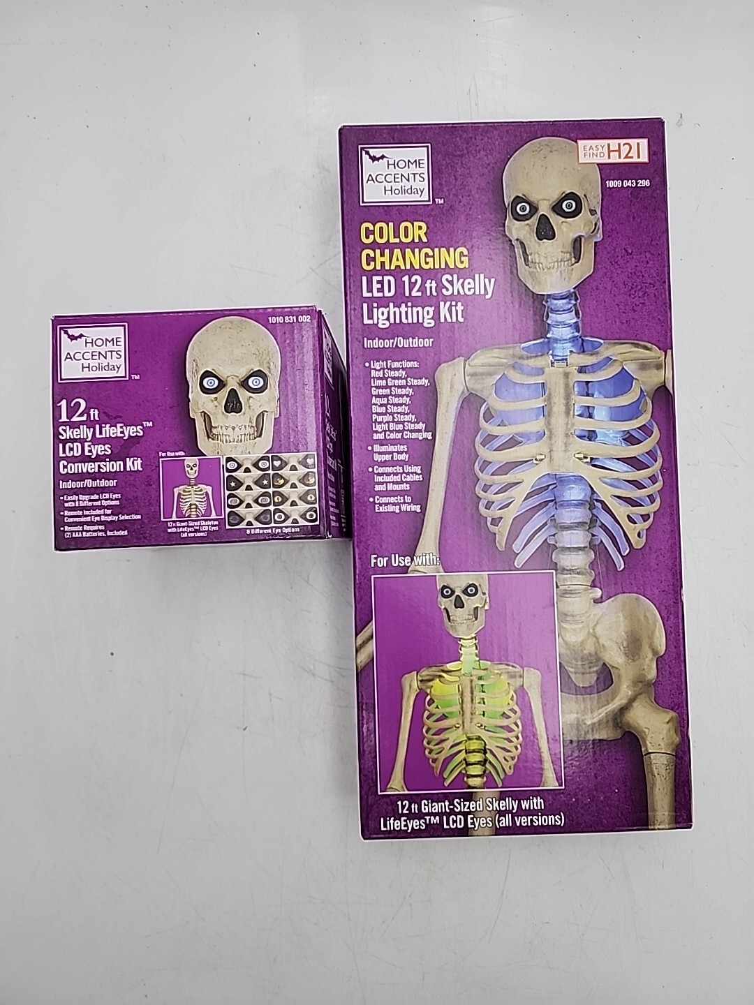 12 Ft Skeleton Skelly LED Home Accents Holiday Lighting Kit / Eye Kit 8 Function