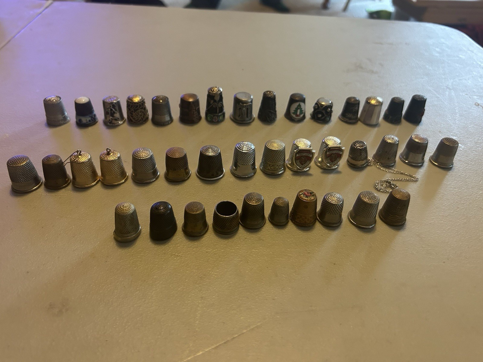 Lot Of 40 Mixed Metals Under 1” Various Years Thimble Collection