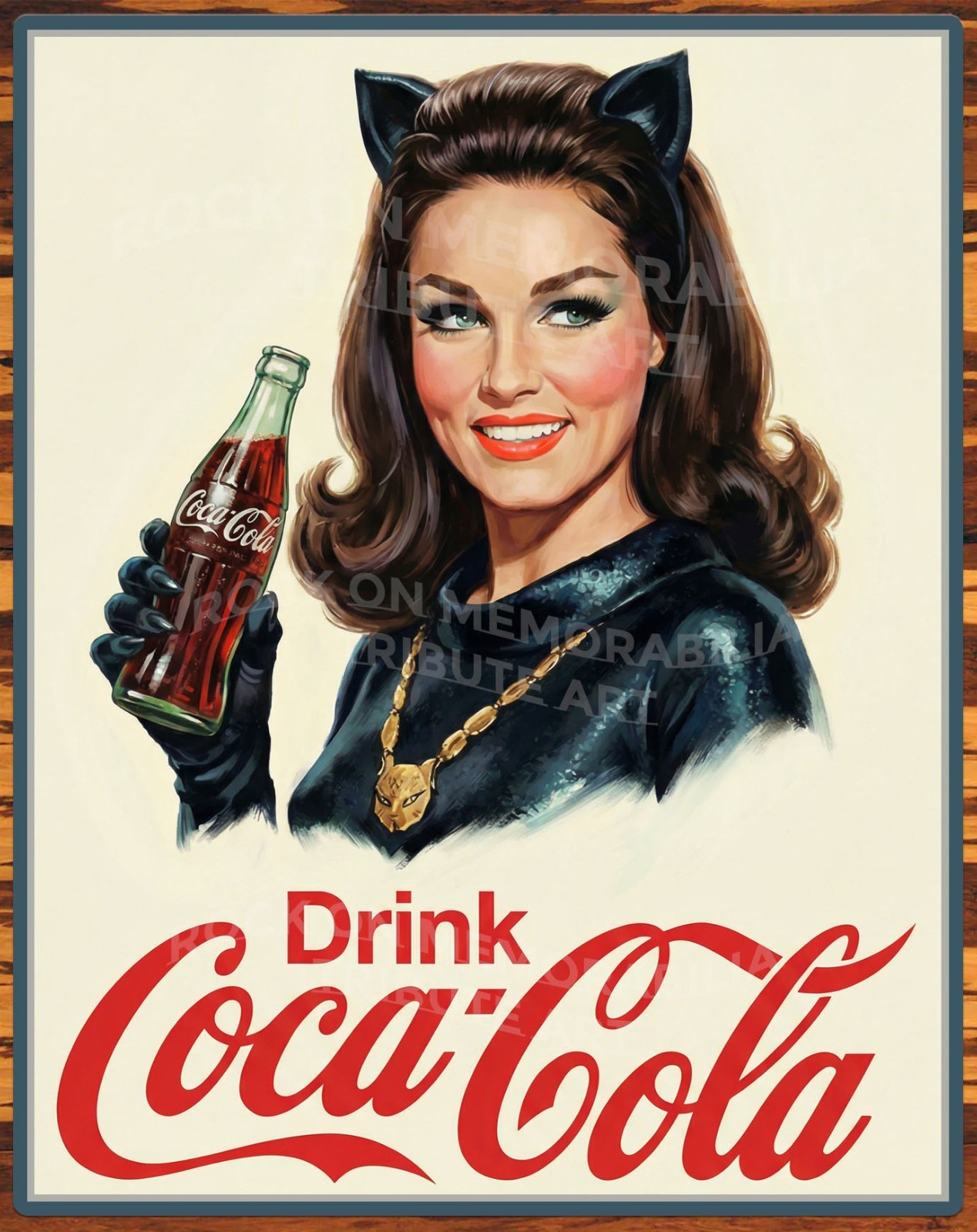 Coca-Cola – Julie Newmar – Catwoman – Premium Aluminum Metal Sign 11 x 14