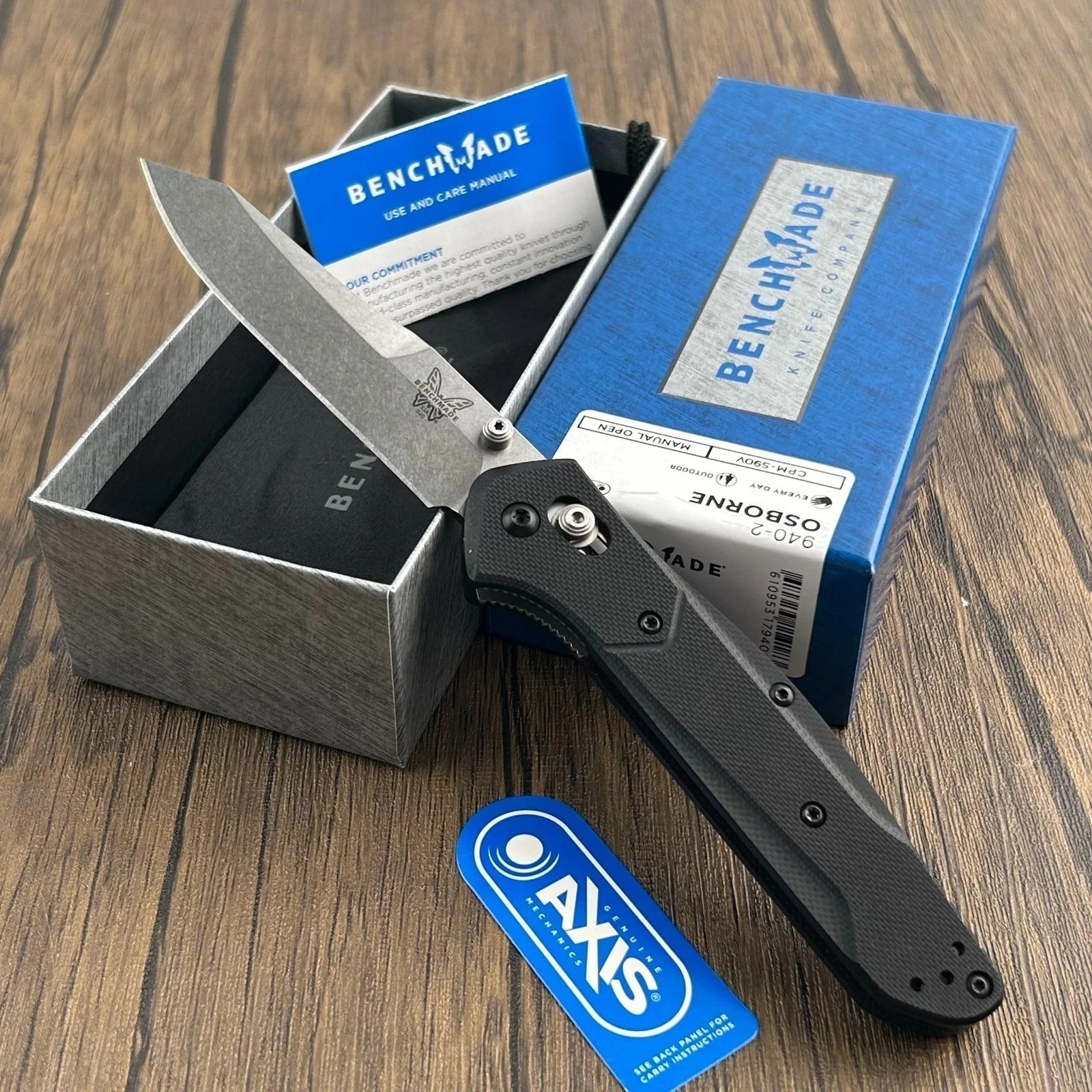 Benchmade 940-2 Osborne Folding Pocket Knife Black G10 EDC Outdoor