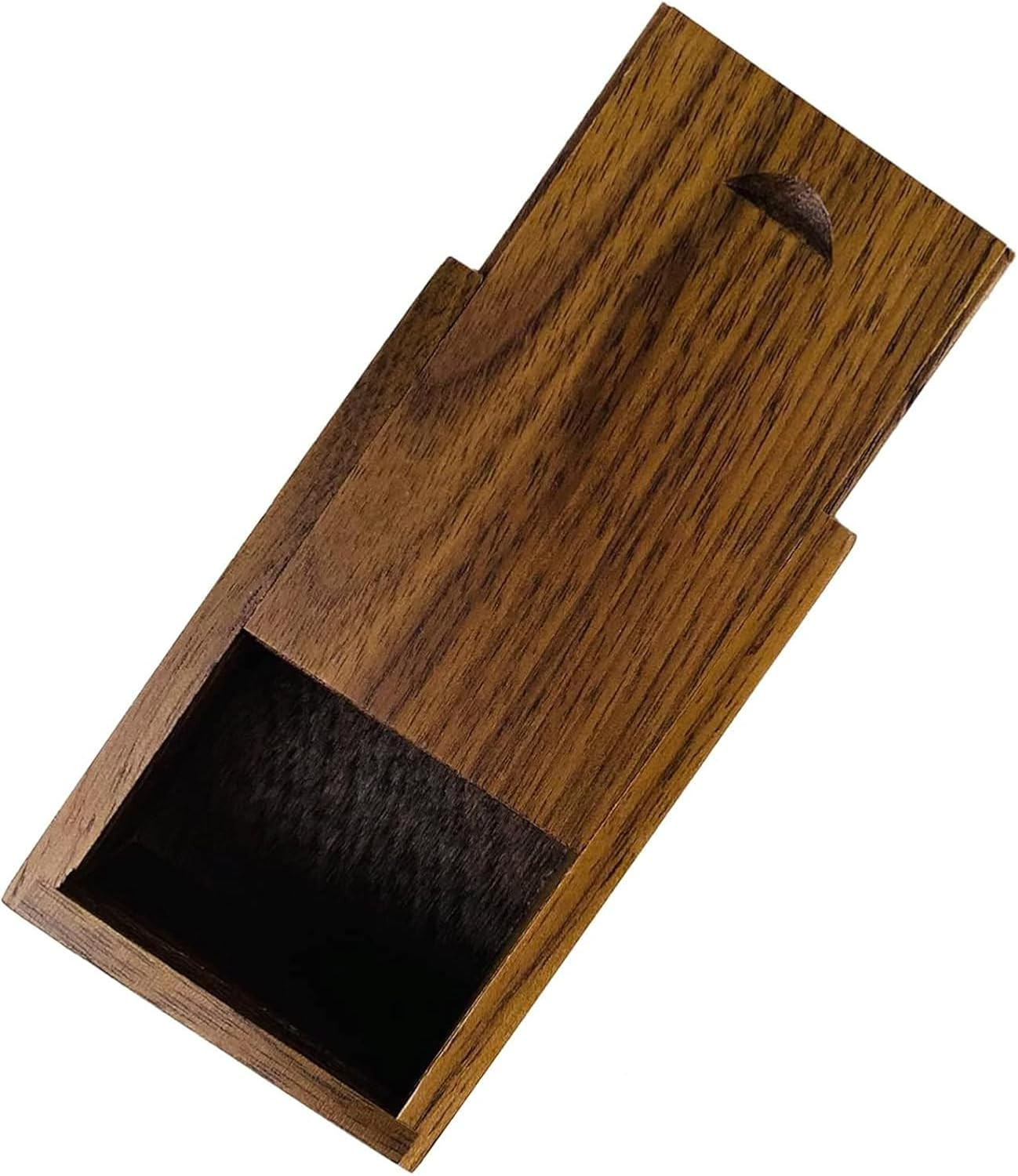 Small Wooden Gift Box with Sliding Lid Walnut Wood Keepsake Box 3.15x2x0.98 Inch