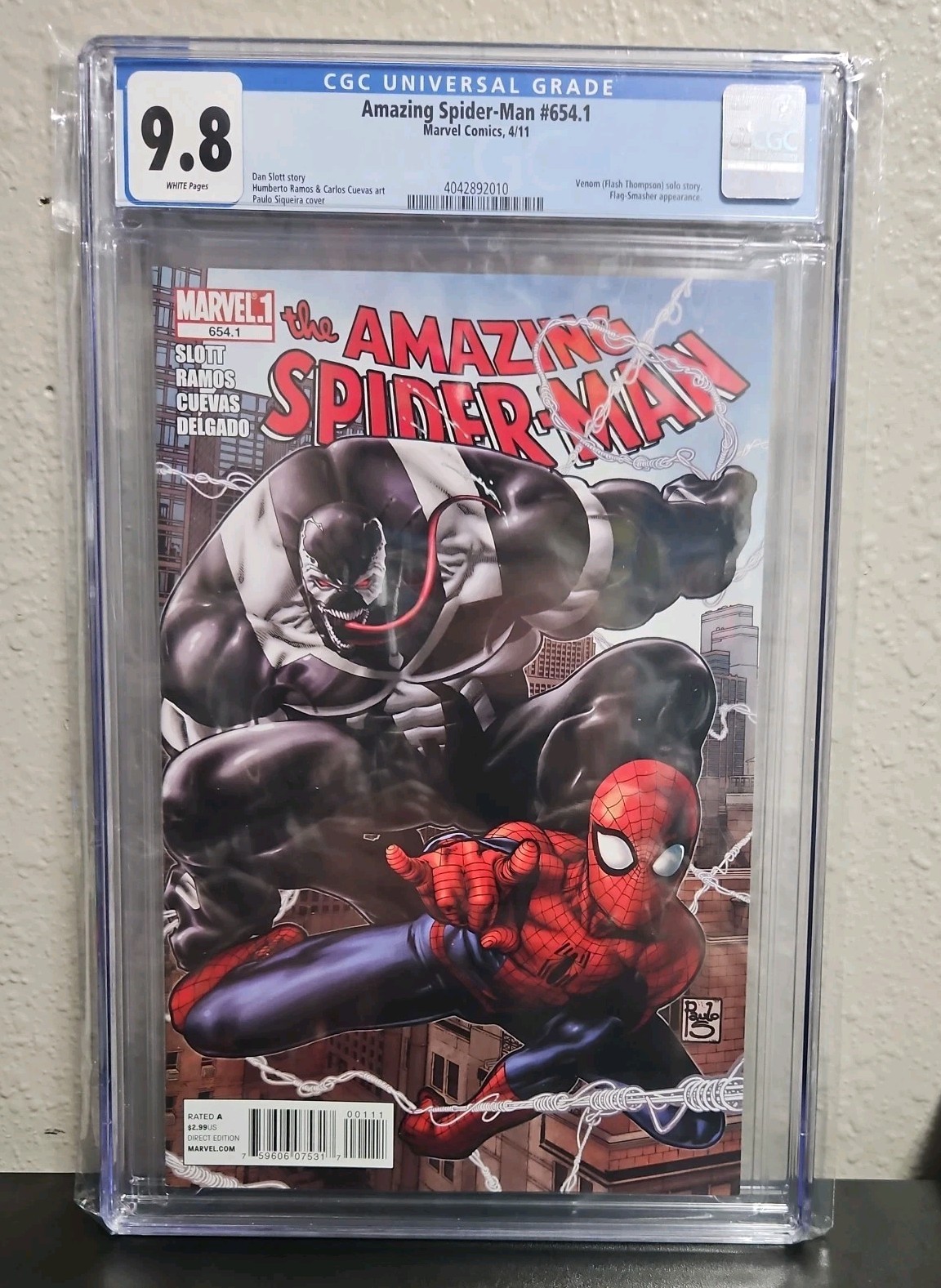 Amazing Spider-Man #654.1 – CGC 9.8 WP – Venom – Flash Thompson Story 2011 🔥