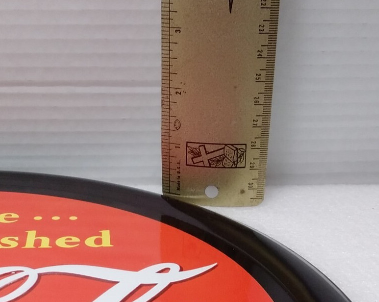 1999 COCA COLA “Pause…Go Refreshed” Red Black and Yellow 12” Round Metal SIGN