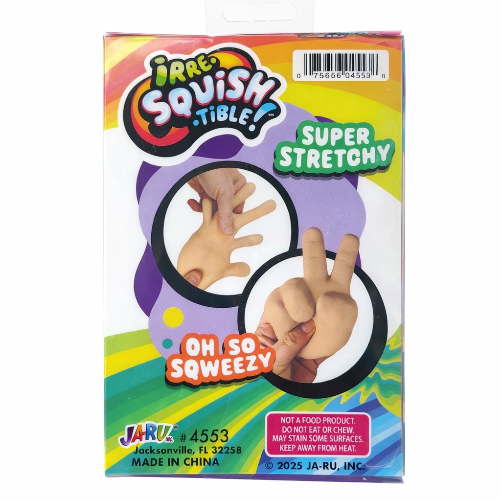 VIRAL Squishy STRETCHY HAND PEACE SIGN Squish Toy 5” JA-RU Irre-squish-tible!