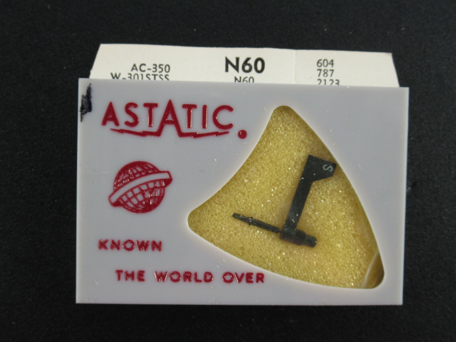 Astatic Phonograph Needle N60, 0.7 Mil sapphire-3 Mil sapphire, New in box (LEB)