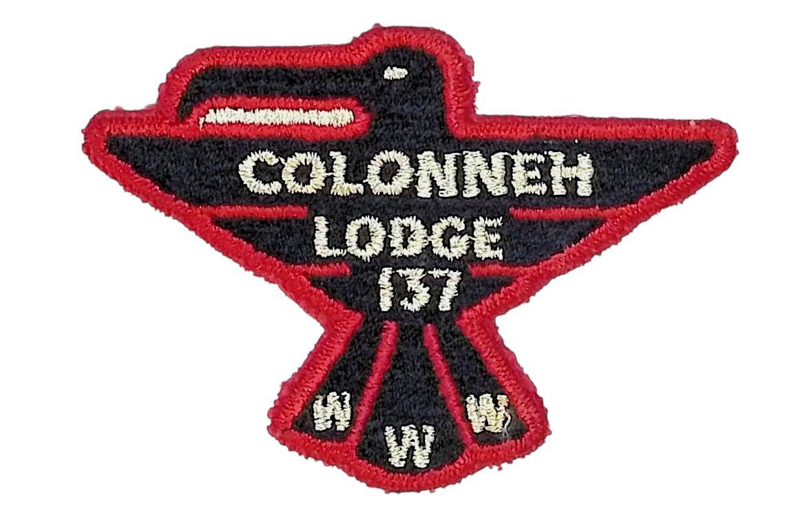 Colonneh Lodge 137 Sam Houston Area TX X clothback Patch RED Bdr