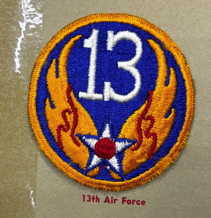 Kay Adams Collection WW 2 AAF 13th Air Force Patch Inv# KA026