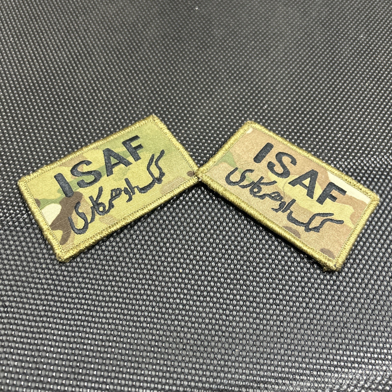 US Army -ISAF Subdued Scorpion/OCP Patch Gold Rim Set Of 2
